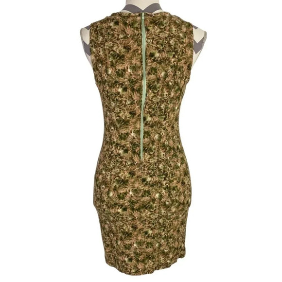 Vintage 90s Floral Print Sleeveless Crepe Dress Womens 8 Petite Medium Green - Picture 3 of 12